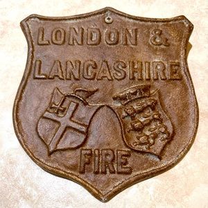 London & Lancashire England Lead Fire Sign